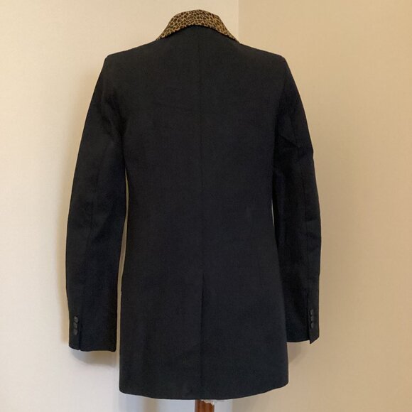 NEW! Current Elliott The Calla Blazer Black Cheetah Leopard Trim 0 Party Jacket - Picture 6 of 7